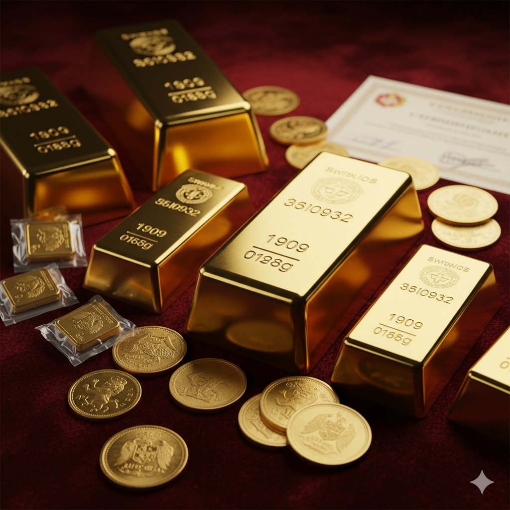 Gold Bars and Coins